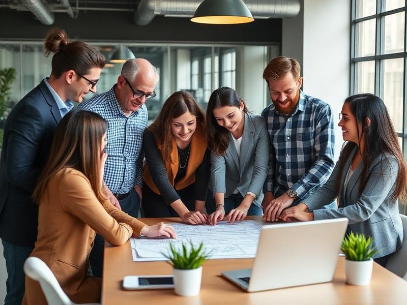 Professional team collaborating on a strategic business project